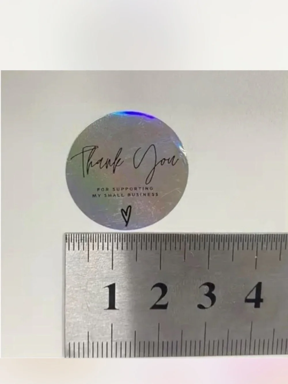 NWT 500 Silver Thank You Stickers Holographic Iridescent
